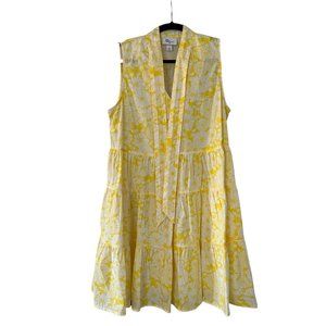 Lisa Marie Fernandez X Target yellow & white tiered floral dress w/ tie …